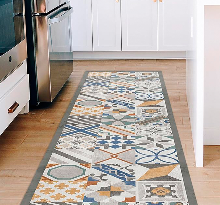 Cement Tiles modern vinyl rug - TenStickers