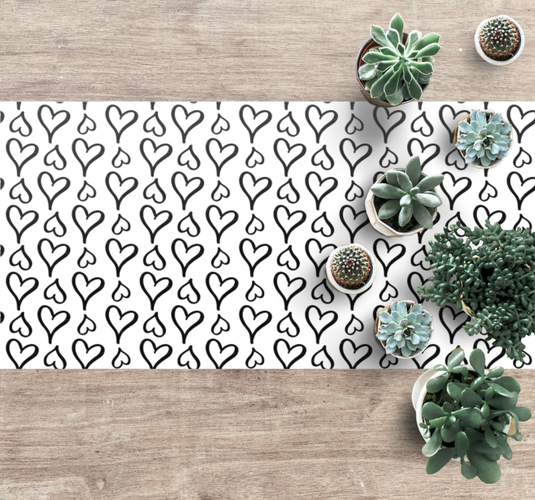 Textured vinyl rug with black heart design - TenStickers