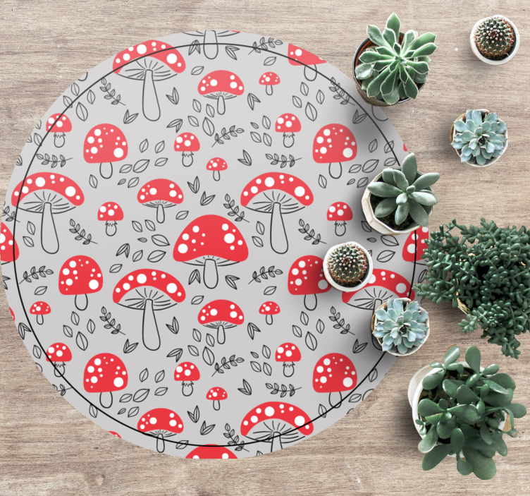 Charming mushrooms nature vinyl rug - TenStickers