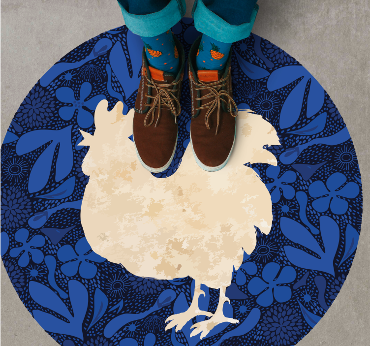 Rooster silhouette animal vinyl rug - TenStickers