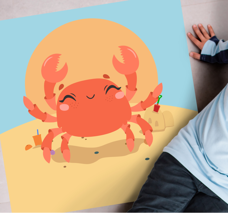 Cheerful Cartoon Crab playroom carpet - TenStickers