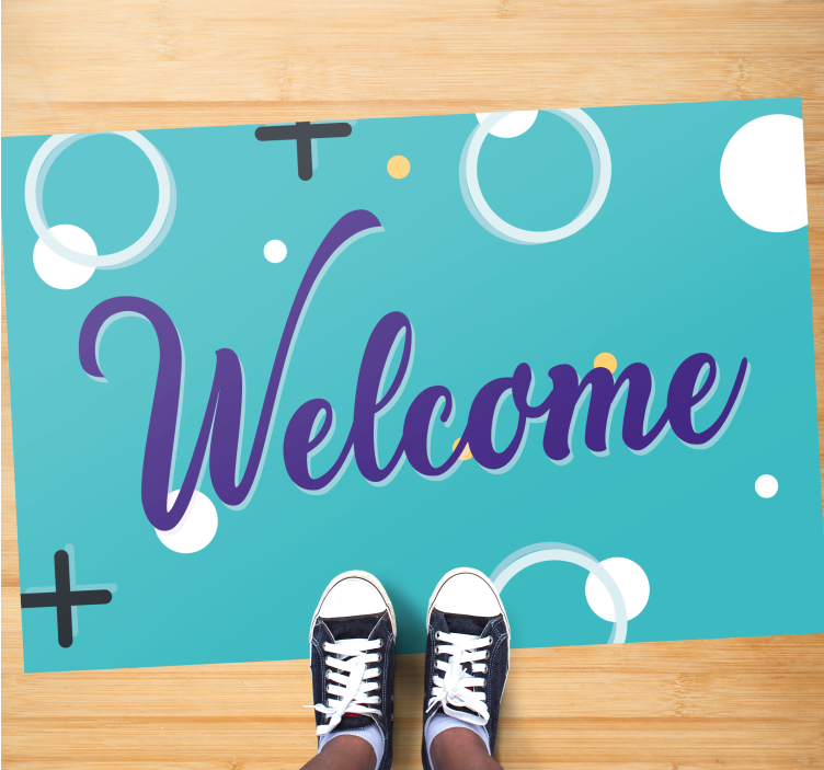 Cheerful Welcome Entrance custom rug - TenStickers