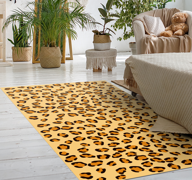Cheetah print animal print vinyl rug - TenStickers