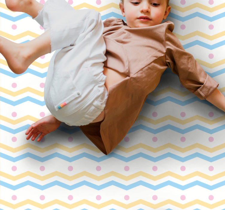 Chevron Colorful Pattern kids vinyl rug - TenStickers