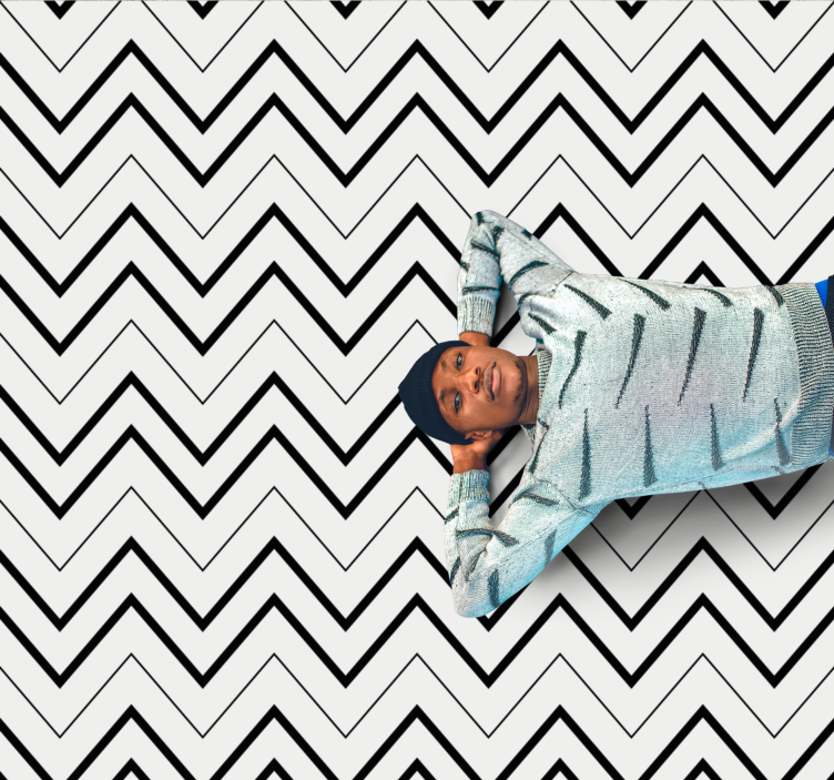 Minimal vinyl rug in chevron pattern style - TenStickers