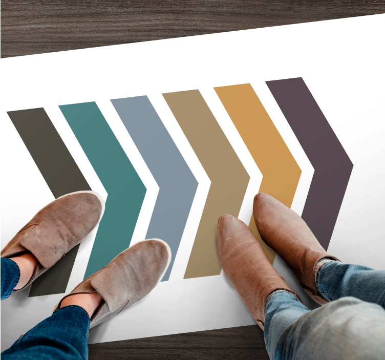 Chevron Pattern Stripes minimal vinyl rug - TenStickers