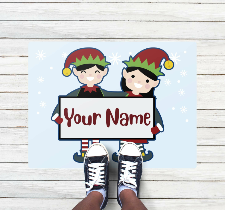 christmas elves personalised with name - TenStickers