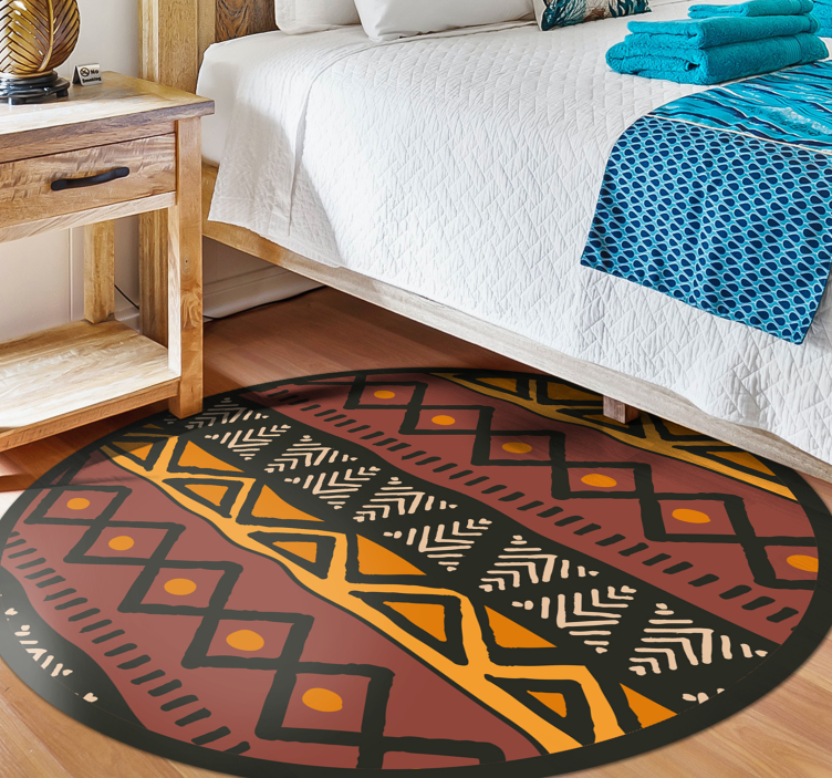 Circular African Pattern geometric rugs - TenStickers