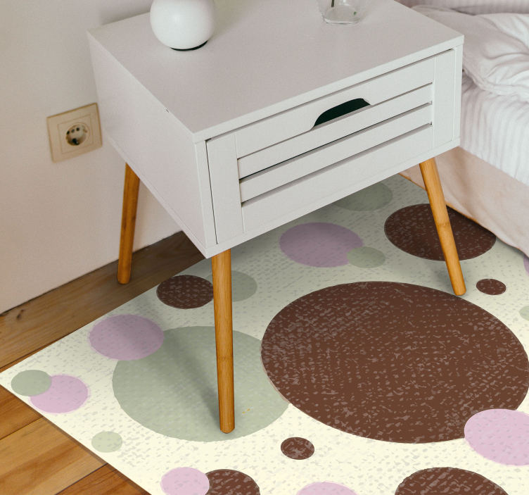 Circular Dots Pattern geometric vinyl rug - TenStickers