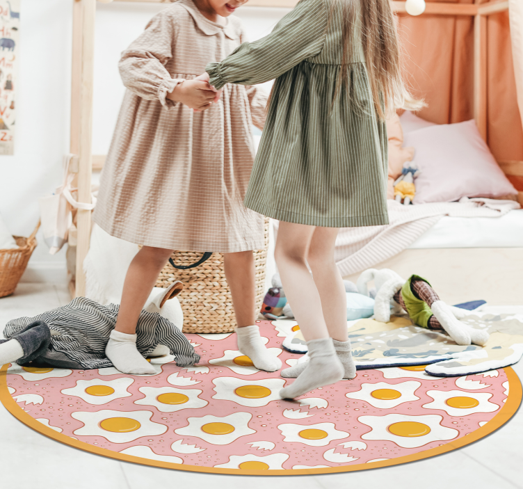 Circular Egg Pattern kids vinyl rug - TenStickers