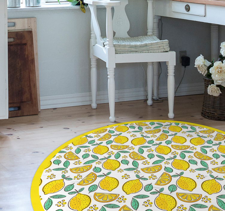 Citrus Patterned Design floral vinyl rug - TenStickers