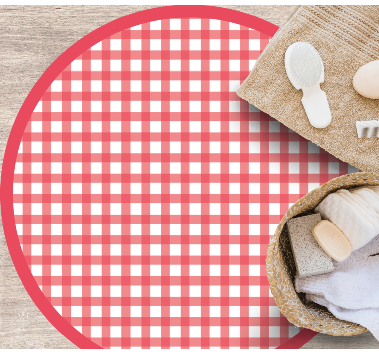 Classic Checkered Pattern striped vinyl rug - TenStickers