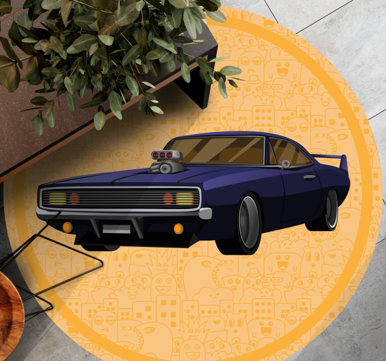 Classic Muscle Car teen vinyl rug - TenStickers