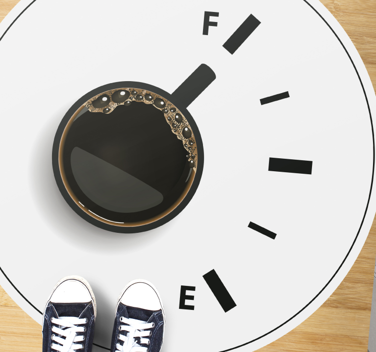 Coffee Time Indicator mosaic vinyl rug - TenStickers