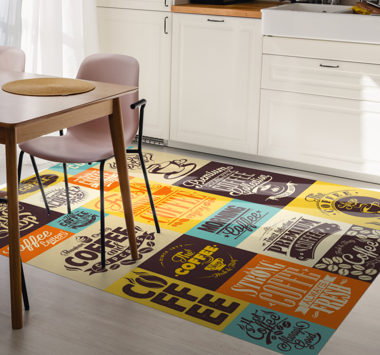 Coffee Typography Collection custom rug - TenStickers