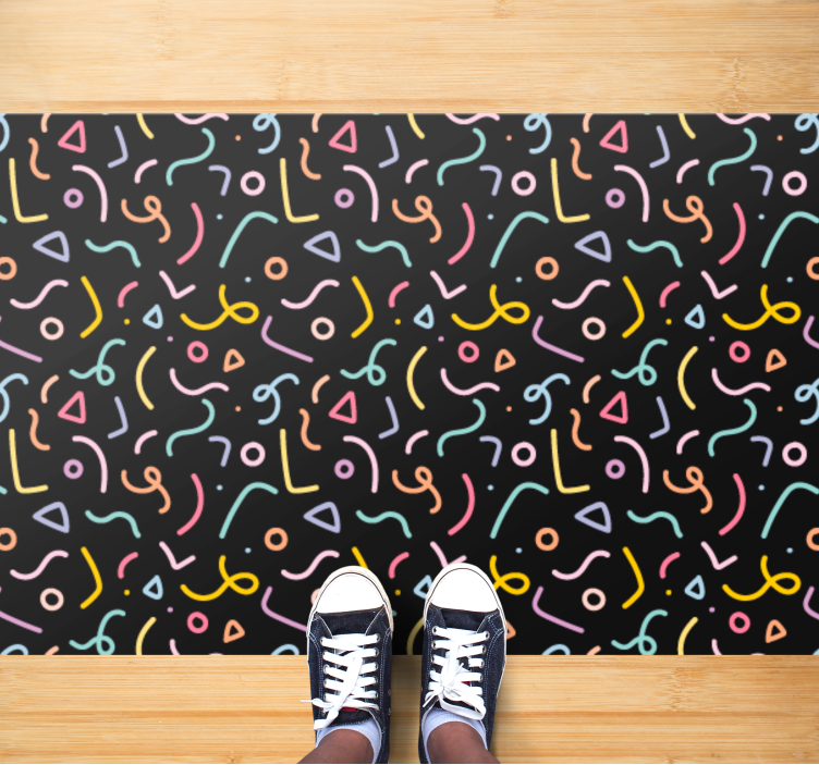 Colorful Abstract Swirls geometric vinyl rug - TenStickers