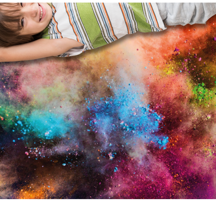 Colorful Cosmic Burst modern vinyl rug - TenStickers