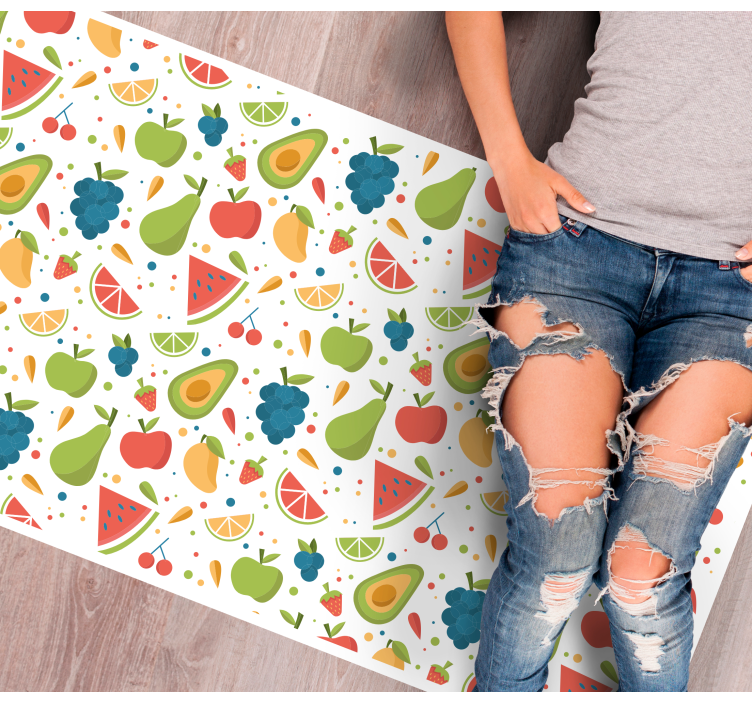 Colorful Fruit Patterns kitchen vinyl rug - TenStickers