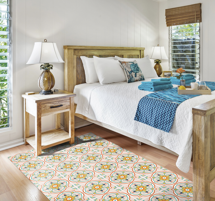 Colorful mosaic tiles vinyl rugs - TenStickers