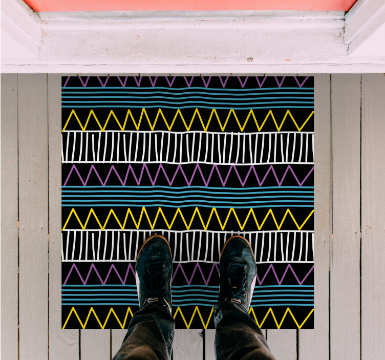 Colorful Pattern Play geometric vinyl rug - TenStickers