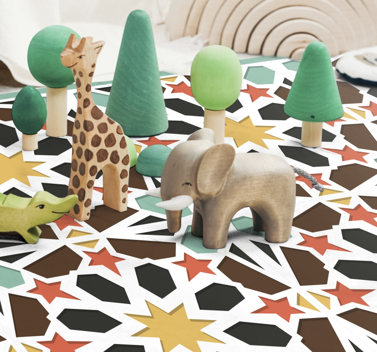 Colorful rectangular tile carpet - TenStickers