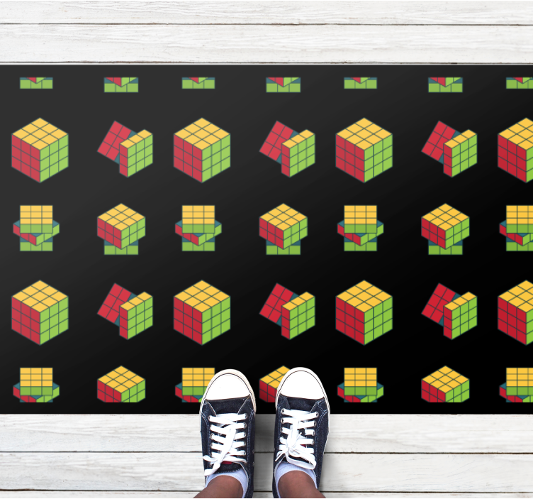Colorful rubik cube pattern vintage rug - TenStickers