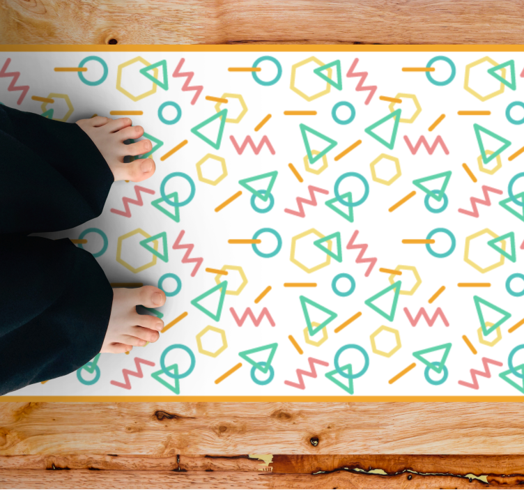Colorful Shape Patterns kids vinyl rug - TenStickers