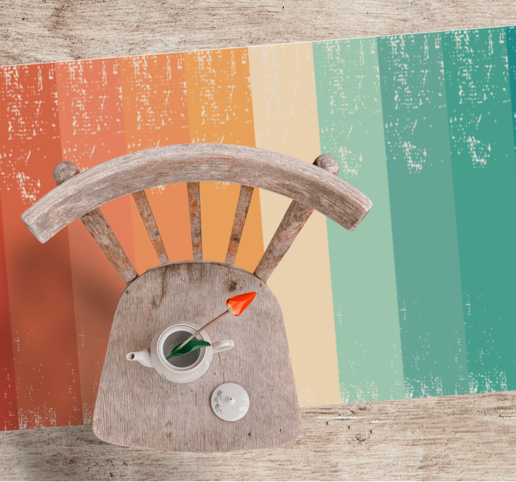 Colorful Striped Layers minimal vinyl rug - TenStickers