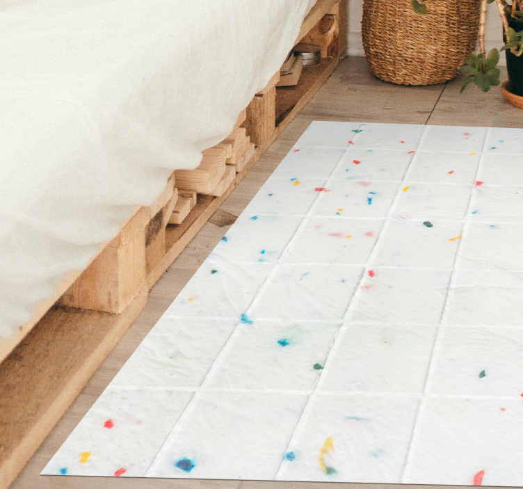 colorful tiles  modern rug - TenStickers