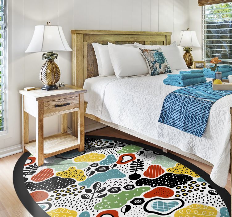 Colorfull abstract design  modern rug - TenStickers