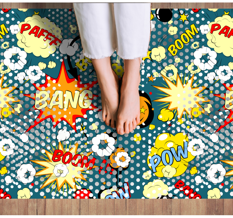Comic book explosion pattern bedroom rug - TenStickers