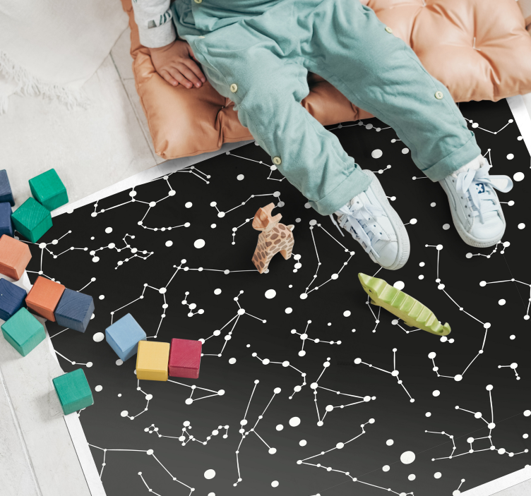 Constellation Theme star vinyl rug - TenStickers