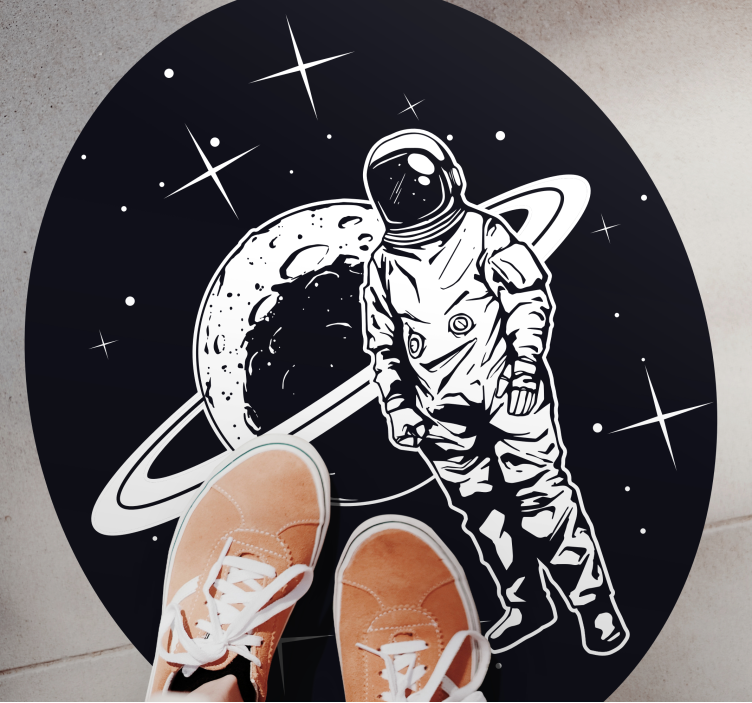 Cosmonaut in the Cosmos star vinyl rug - TenStickers