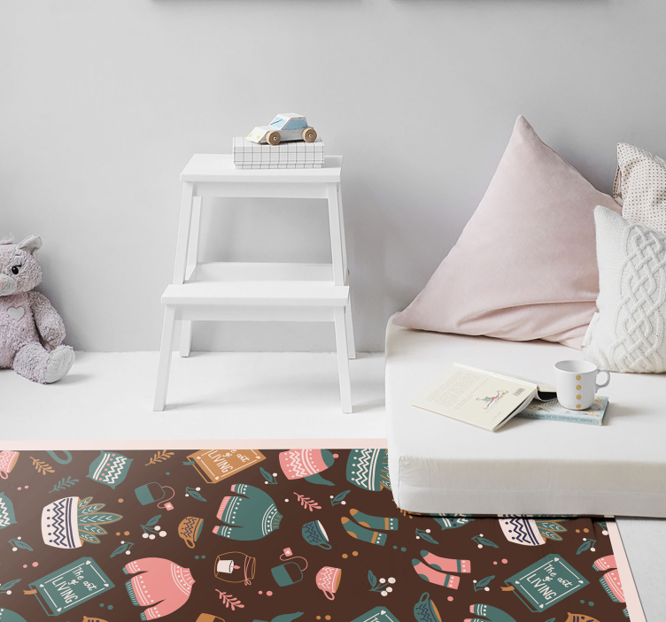 Cozy living essentials teen vinyl rug - TenStickers