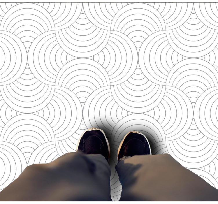 Curved line pattern minimal vinyl rug - TenStickers