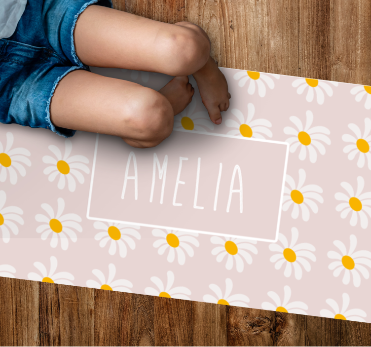 Custom Daisy Pattern custom vinyl rug - TenStickers
