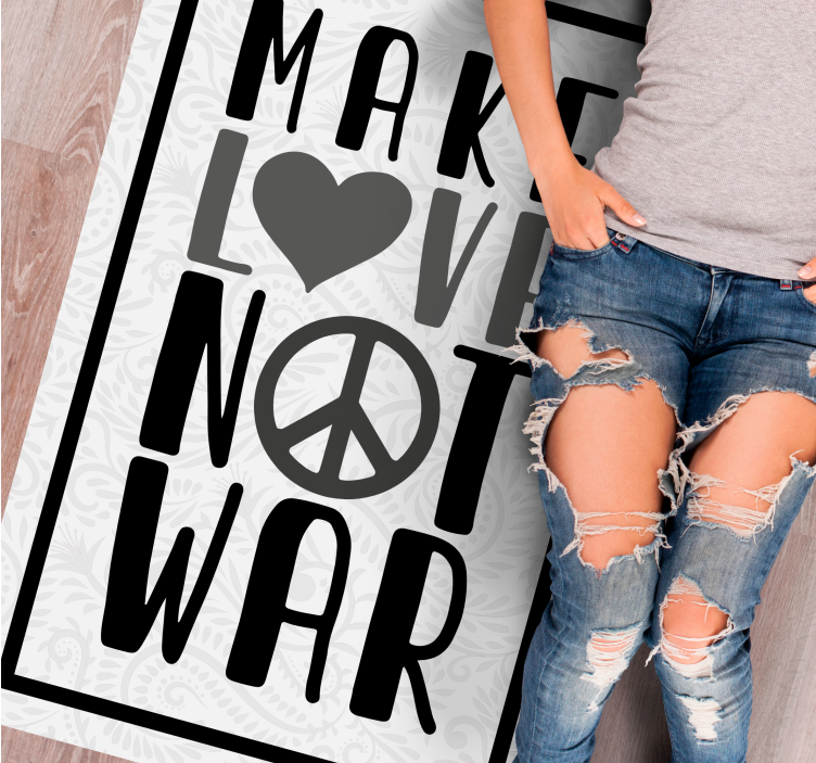 Custom rug make love not war - TenStickers
