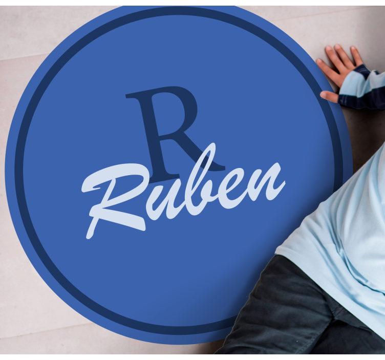 Custom vinyl rug with personalized name circle - TenStickers