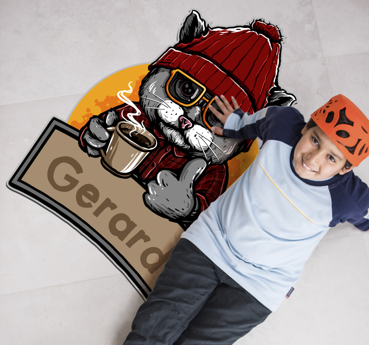 Customizable Feline custom vinyl rug - TenStickers