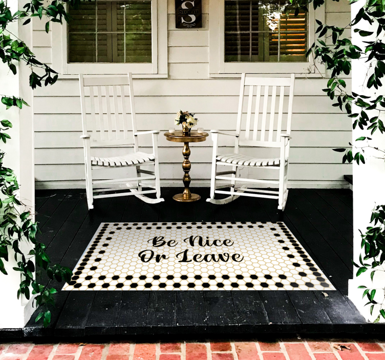 Customized text be nice custom rug - TenStickers
