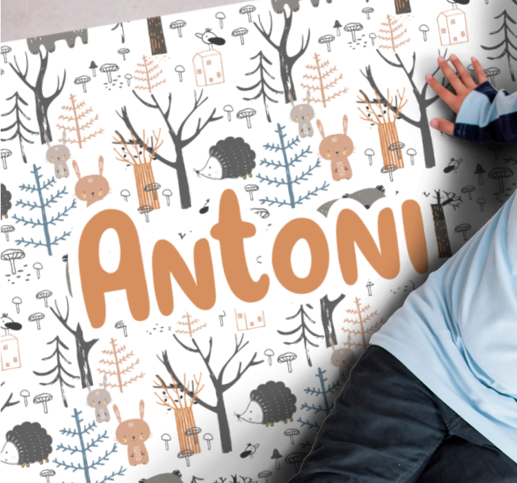 Customized Woodland custom vinyl rug - TenStickers