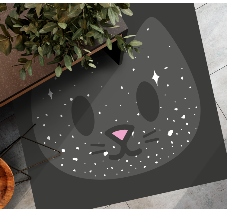 Cute Cat Face nursery vinyl rug - TenStickers