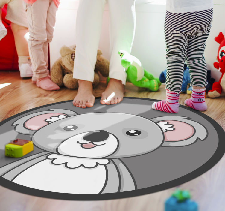 Cute Koala Illustration kids vinyl rug - TenStickers