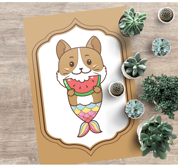 Cute Mermaid Character animal vinyl rug - TenStickers