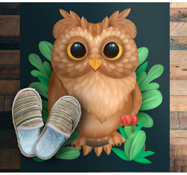 Cute Owl Illustration animal vinyl rug - TenStickers
