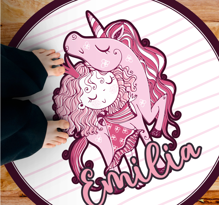 Cute Unicorn Duo custom vinyl rug - TenStickers