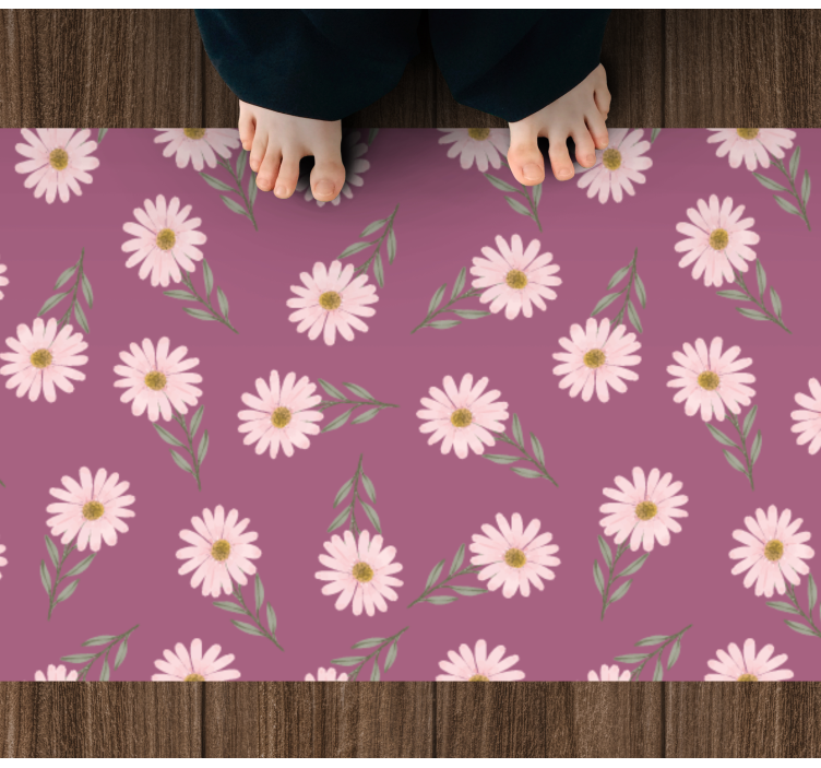 Daisy Set floral vinyl rug - TenStickers