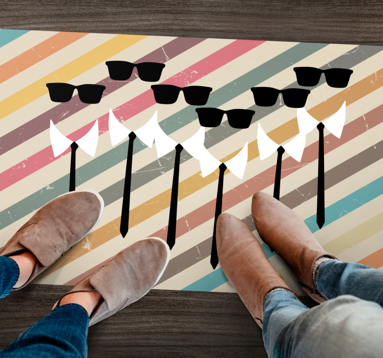 Dapper Group Attire striped vinyl rug - TenStickers