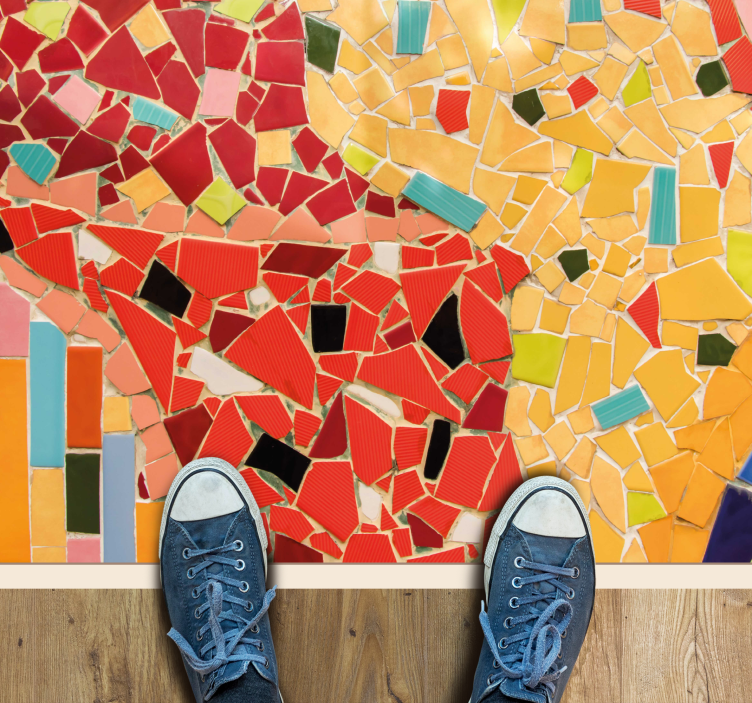 Detail colored ceramic mosaic tile carpet - TenStickers