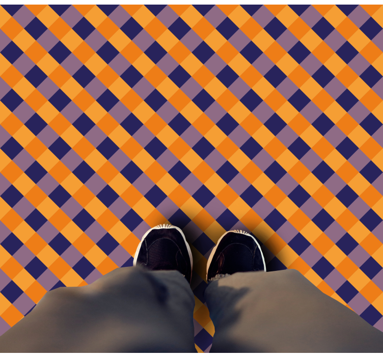 Diagonal Color Blocks striped vinyl rug - TenStickers